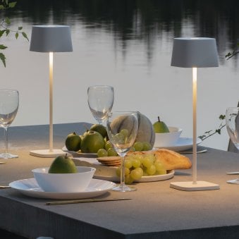 Capri IP54 USB Charged Square LED Table Light in White