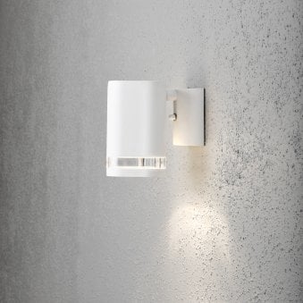 Modena Banded Outdoor IP44 Single GU10 Wall Light in White