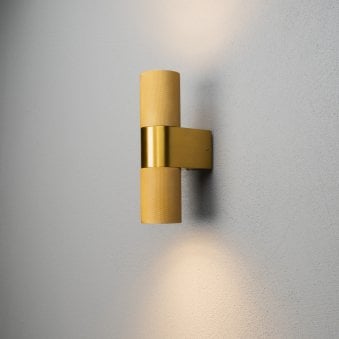 Temi IP54 Up and Down Wall Light In Gold