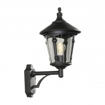 Virgo IP23 Outdoor Up Wall Light In Matt Black