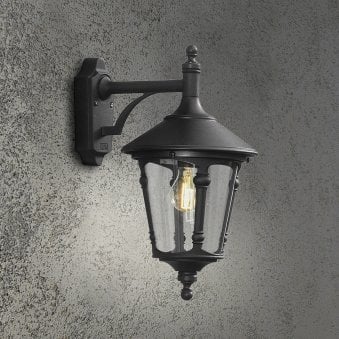Virgo IP23 Outdoor Wall Light In Matt Black
