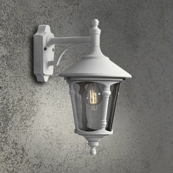 Virgo IP23 Outdoor Wall Light In Matt White