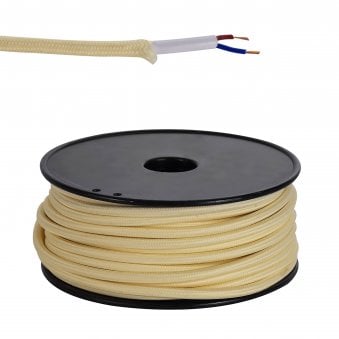 Abode Beige Braided Cable 2 Core 0.75mm