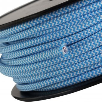 Abode Blue & White Wave Stripes Braided Cable 2 Core 0.75mm