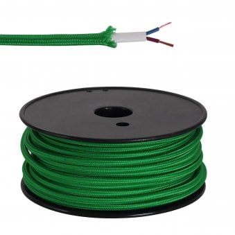 Abode Bottle Green Braided Cable 2 Core 0.75mm