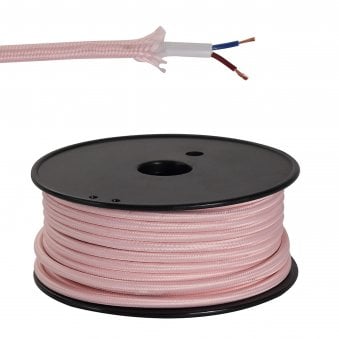 Abode Pink Braided Cable 2 Core 0.75mm