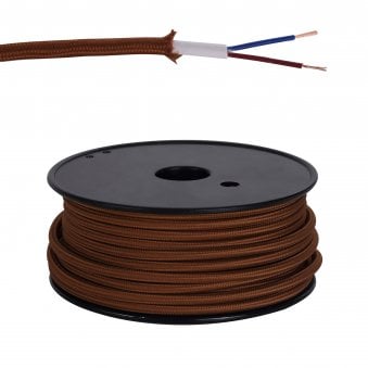Abode Red Brown Braided Cable 2 Core 0.75mm