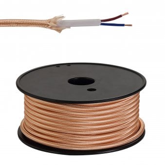 Abode Rose Gold Braided Cable 2 Core 0.75mm