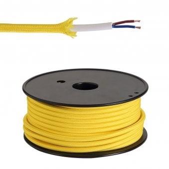 Abode Yellow Braided Cable 2 Core 0.75mm