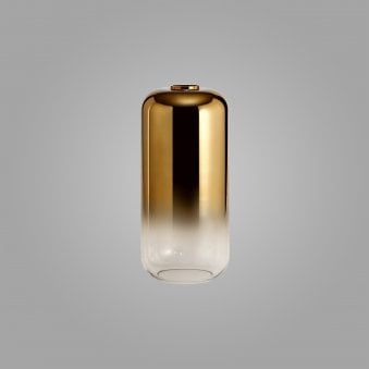 Atherington 16cm Cylinder in Brass Gold & Clear Glass