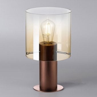 Belstone Table Lamp in Mocha with Amber Fade Glass