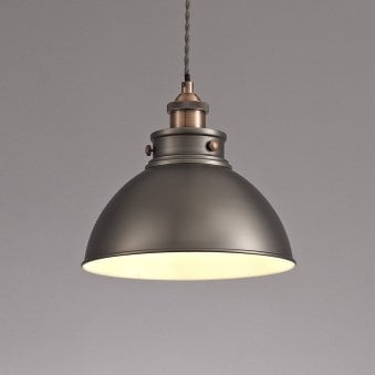 Croyde Medium 250mm Pendant in Antique Silver & Copper