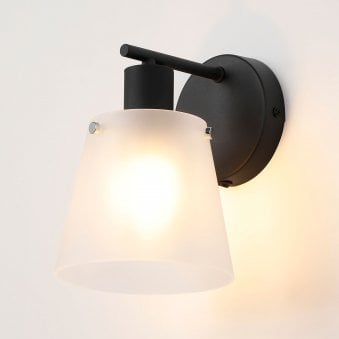 Essington Switched Wall Light with Frosted White Glass Shade