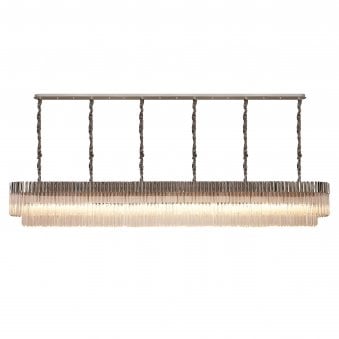Kentisbeare 3000mm Linear Chandelier in Polished Nickel & Clear Glass