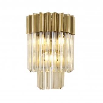Kentisbeare Wall Light in Brass & Cognac Glass