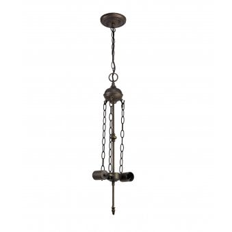 Knowstone Uplighter Suspension 2 Light E27 in Aged Antique Brass