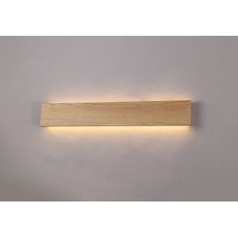 Rushford 2 x 10W LED Up & Down Wall Light in Medium Oak