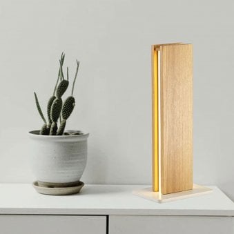 Rushford 2 x 6W LED Table Lamp in Medium Oak
