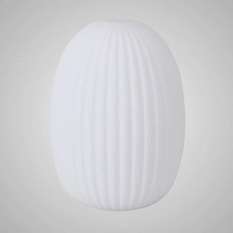 Atherington 20cm Almond Opal Ribbed Glass Shade