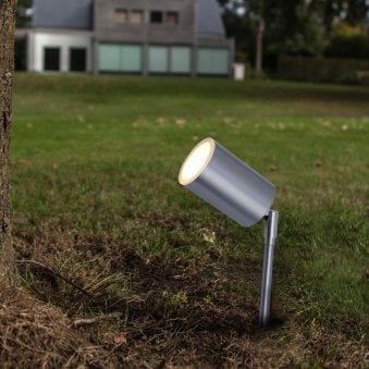 Rado Adjustable Outside Spike Light in Stainless Steel 