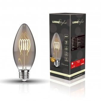 Classic E27 Smoked Extra Warm White Dimmable LED Candle 3W 2100K 120lm