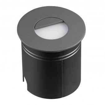 Aspen Round Eyelid Recessed LED IP65 Wall Light in Anthracite