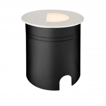 Aspen Round Eyelid Recessed LED IP65 Wall Light in Sand White