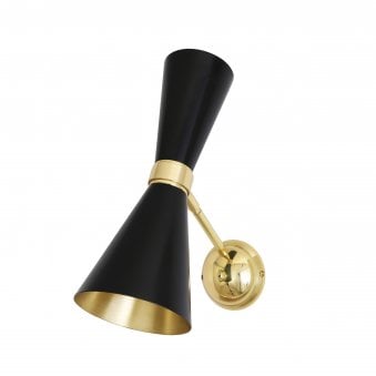 Cairo Swivel Wall Light in Matt Black and Polished Brass
