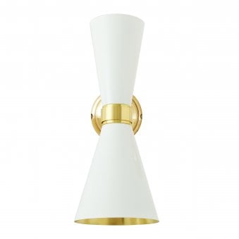 Cairo Wall Light in White and Polished Brass