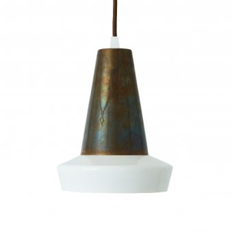 Malabo G9 16cm Pendant Light in White and Antique Silver