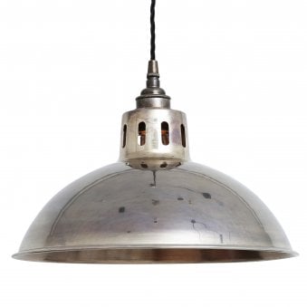 Paris Industrial Pendant Light in Antique Silver