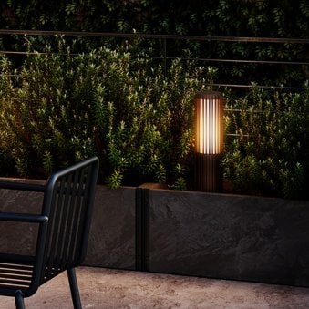 Aludra IP44 Coastal 45cm Bollard Light In Metallic Brown