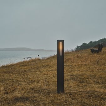 Aludra IP44 Coastal 95cm Bollard Light In Black