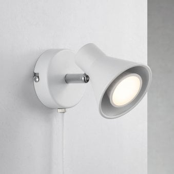 Eik Single Wall or Ceiling Spotlight in White