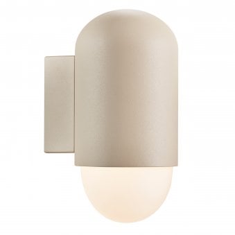 Heka Outdoor IP54 Wall Light in Sand With Opal Glass Diffuser