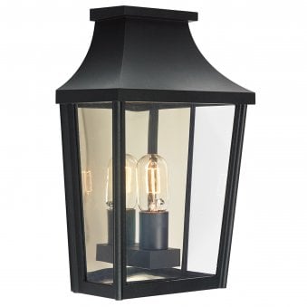 Turin IP54 Medium Half Wall Lantern in Black