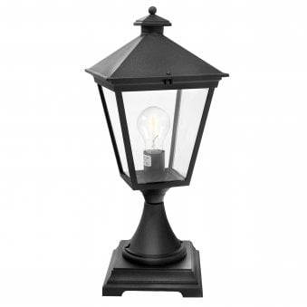 Turin IP54 Pedestal Light in Black