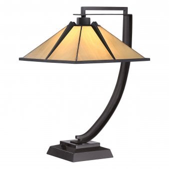 Pomeroy Tiffany Table Lamp with Western Bronze Base
