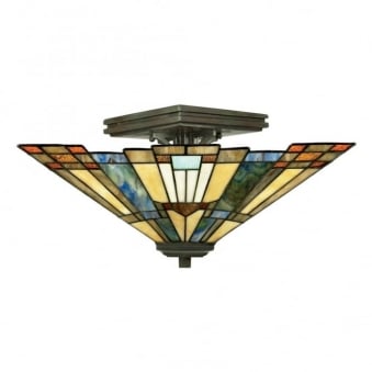 Tiffany Inglenook Semi Flush Ceiling Light