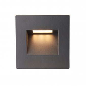 Albus CCT Square IP65 Recessed LED Wall Light in Black 
