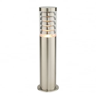 Tango Brushed Stainless Steel and Clear Plastic IP44 Post Light