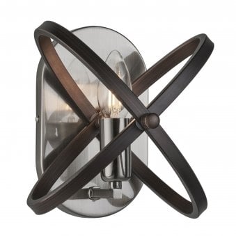 Hoopla Single Wall Light In Pewter & Black 