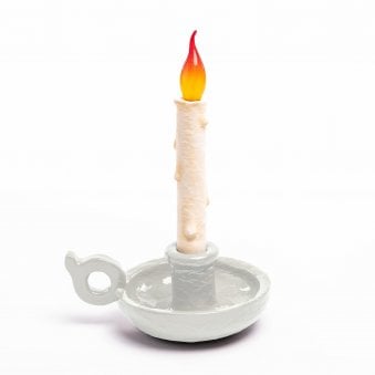 Grimm Candle Table Lamp in White 