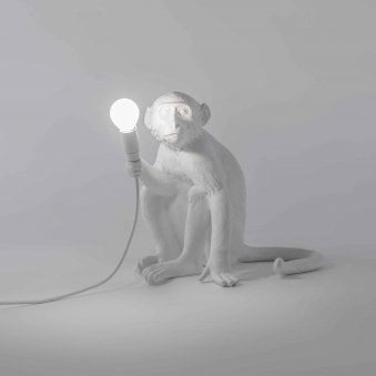 Monkey Indoor Lamp Sitting Edition in White