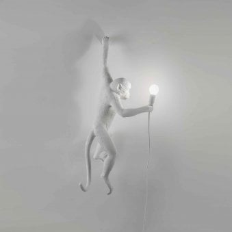 Monkey Lamp Indoor Hanging Left Edition in White
