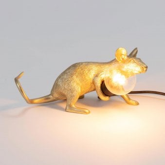 Mouse Lamp Lie Down Edition in Gold