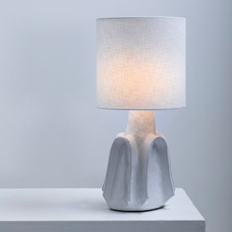 Billy Stoneware Table Lamp In White