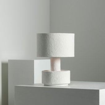 Paper Mache Earth Series N°6 Table Lamp In Off White