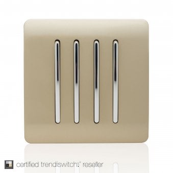 4 Gang 2 Way 10 Amp Rocker Switch in Gold