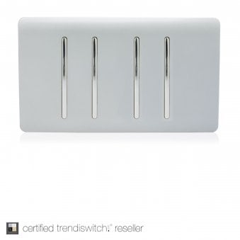 4 Gang 2 Way 10 Amp Rocker Twin Plate Switch in Silver